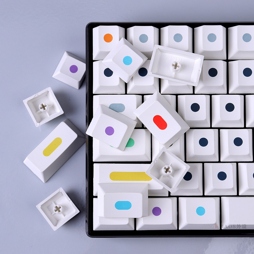 White GMK Dots-Inspired PBT Keycap Set