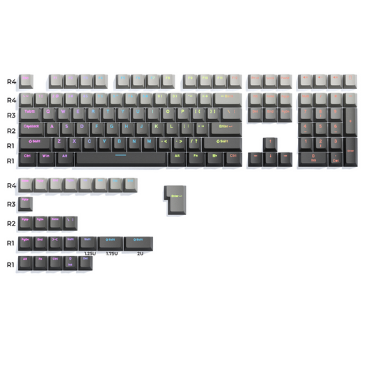Gradient Series XVX Shine-Through Double-Shot OEM Profile PBT Keycap 134-key