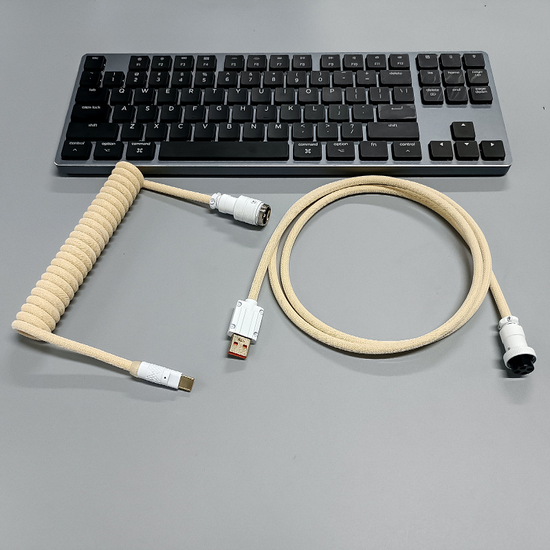 Premium Coiled Aviator Cable For Mechanical Keyboard