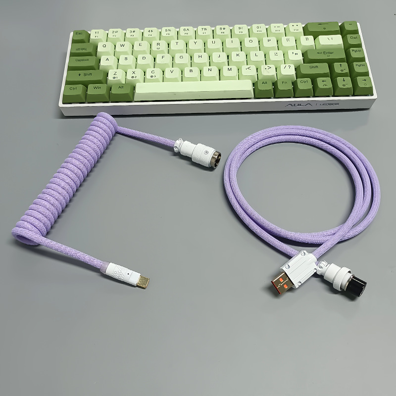 Premium Coiled Aviator Cable For Mechanical Keyboard