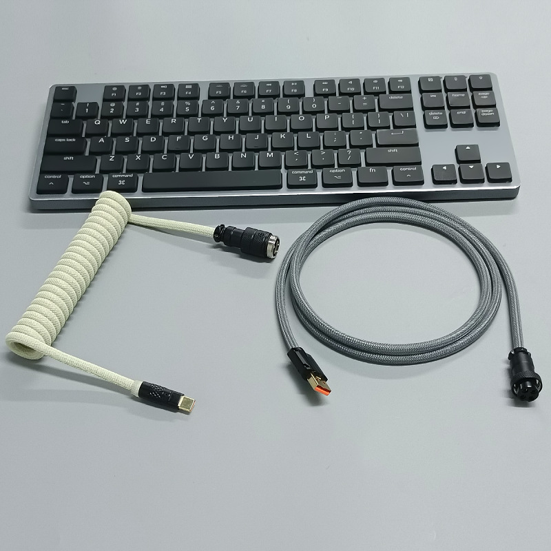 Premium Coiled Aviator Cable For Mechanical Keyboard