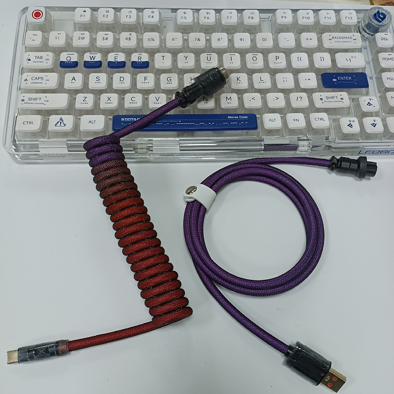 Premium Coiled Aviator Cable For Mechanical Keyboard