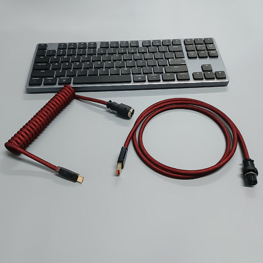 Premium Coiled Aviator Cable For Mechanical Keyboard